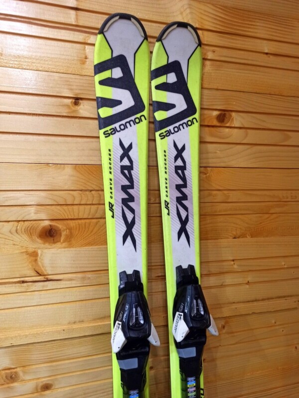LYŽE SALOMON XMAX 120CM + LYŽIARKY SALOMON T3 GREEN 23MP